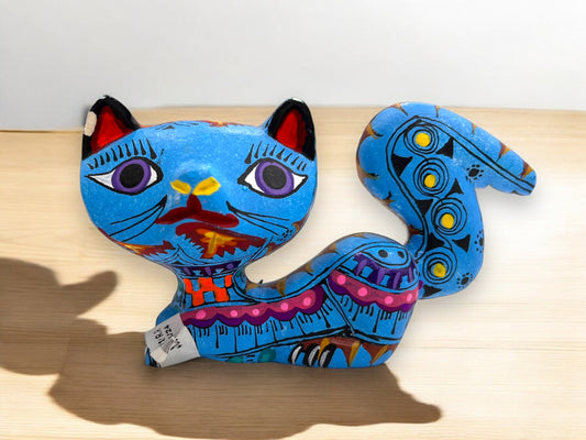 Alebrije de Gato Azul - Artesanía Oaxaqueña