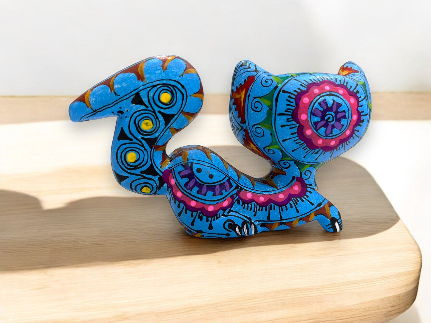 Alebrije de Gato Azul - Artesanía Oaxaqueña